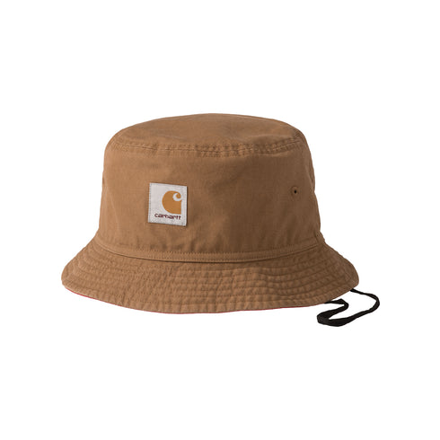 Carhartt WIP Heston Bucket Hat Hamilton Brown/Cherry I032129_1OB_XX Degli Uberti